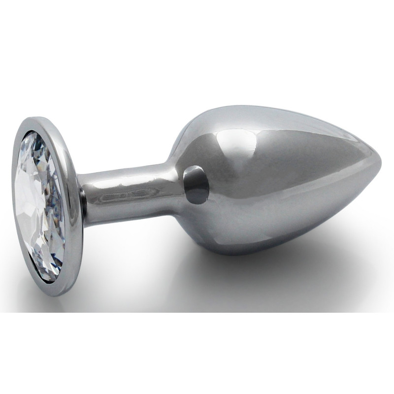 Ouch! Bijou anal Round Gem S 6 x 2.6cm Argenté-Transparent